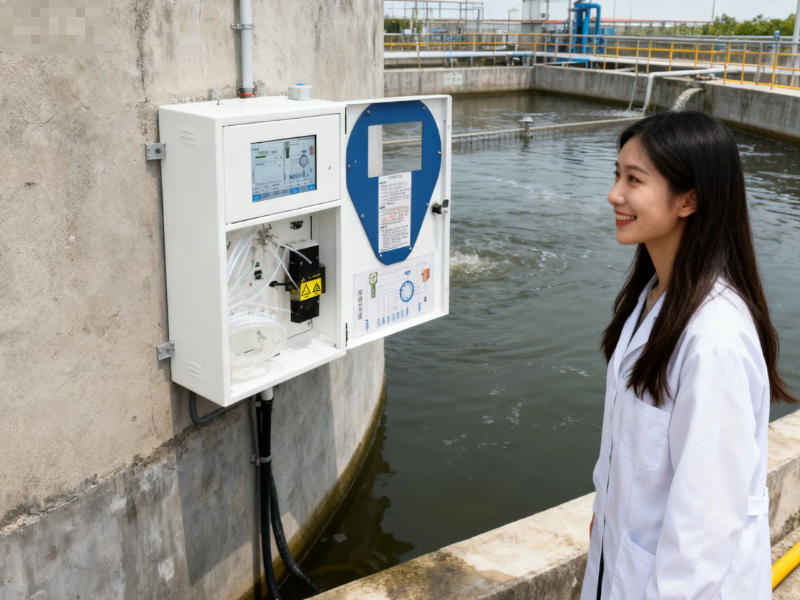 污水處理廠水質(zhì)在線監(jiān)測(cè)設(shè)備工作中